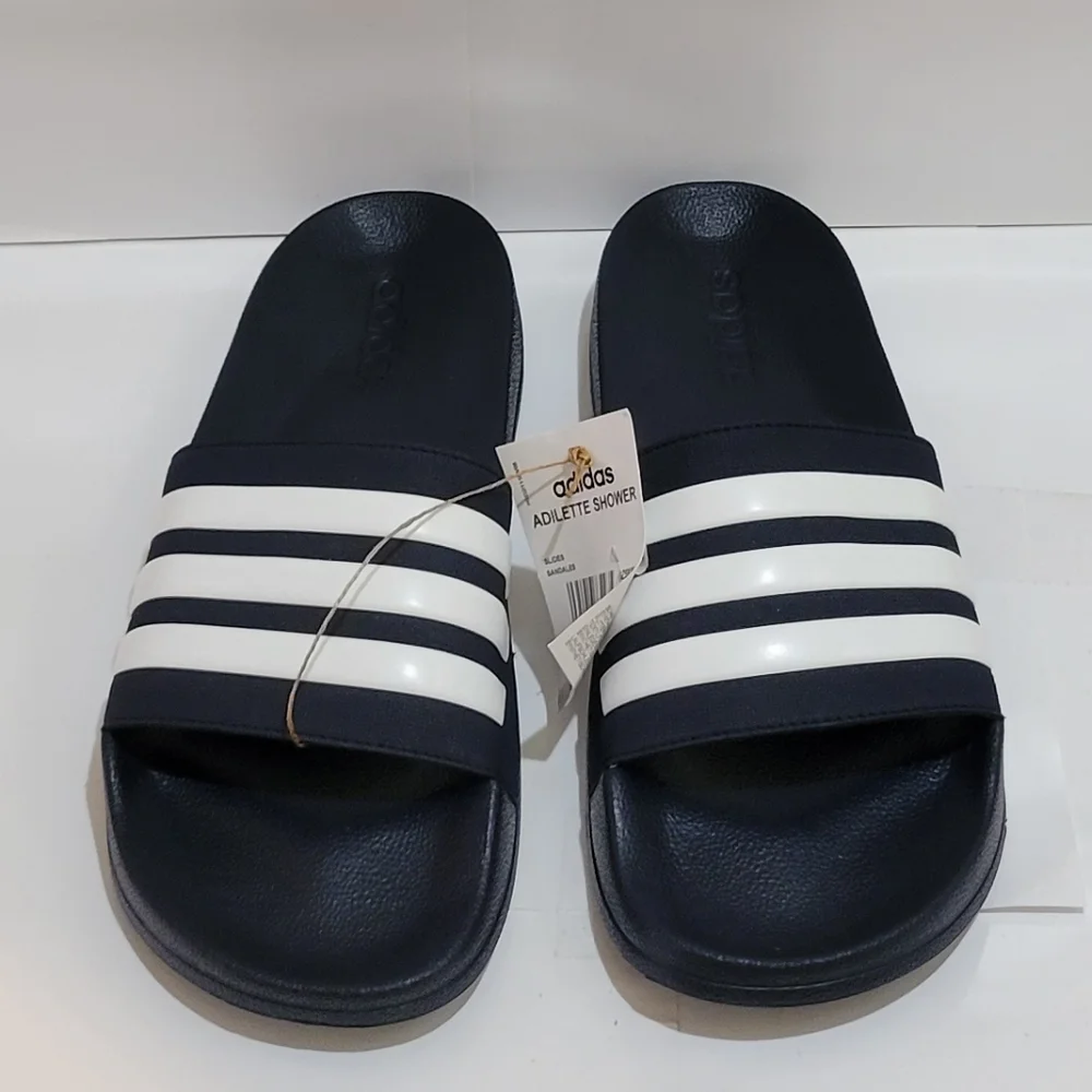 Adidas Adilette Shower‎ Slides Navy Blue White Cloudfoam GZ5920 Men's
